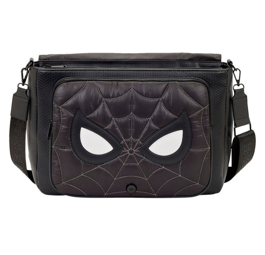 Loungefly Spider-Man Black & White Suit Quilted Messenger Crossbody Bag