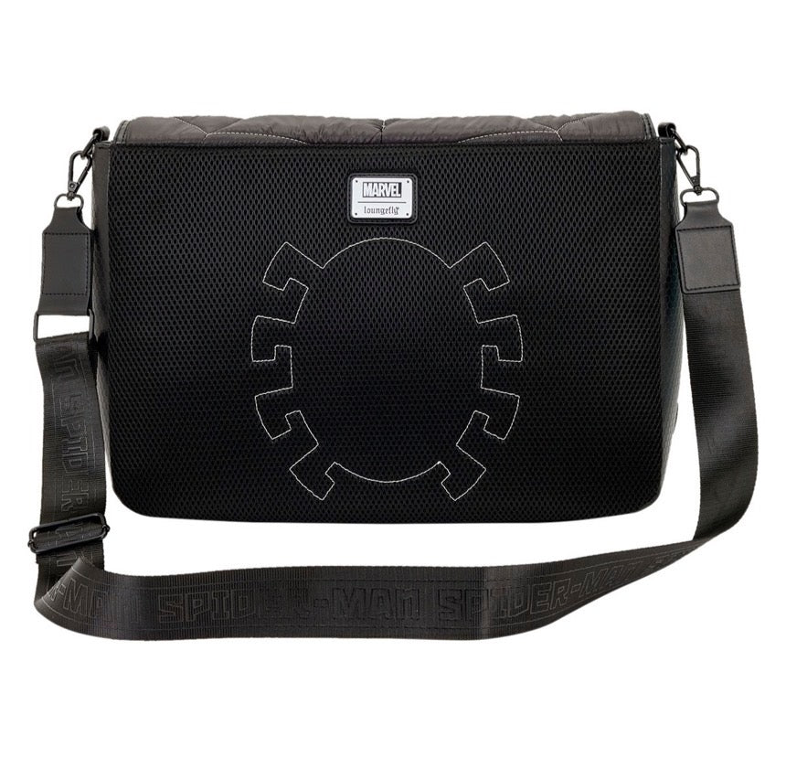 Loungefly Spider-Man Black & White Suit Quilted Messenger Crossbody Bag