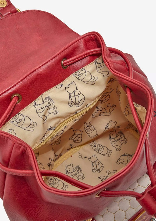 Loungefly Disney Winnie the Pooh Honeycomb Pattern Buckle Strap Mini Backpack