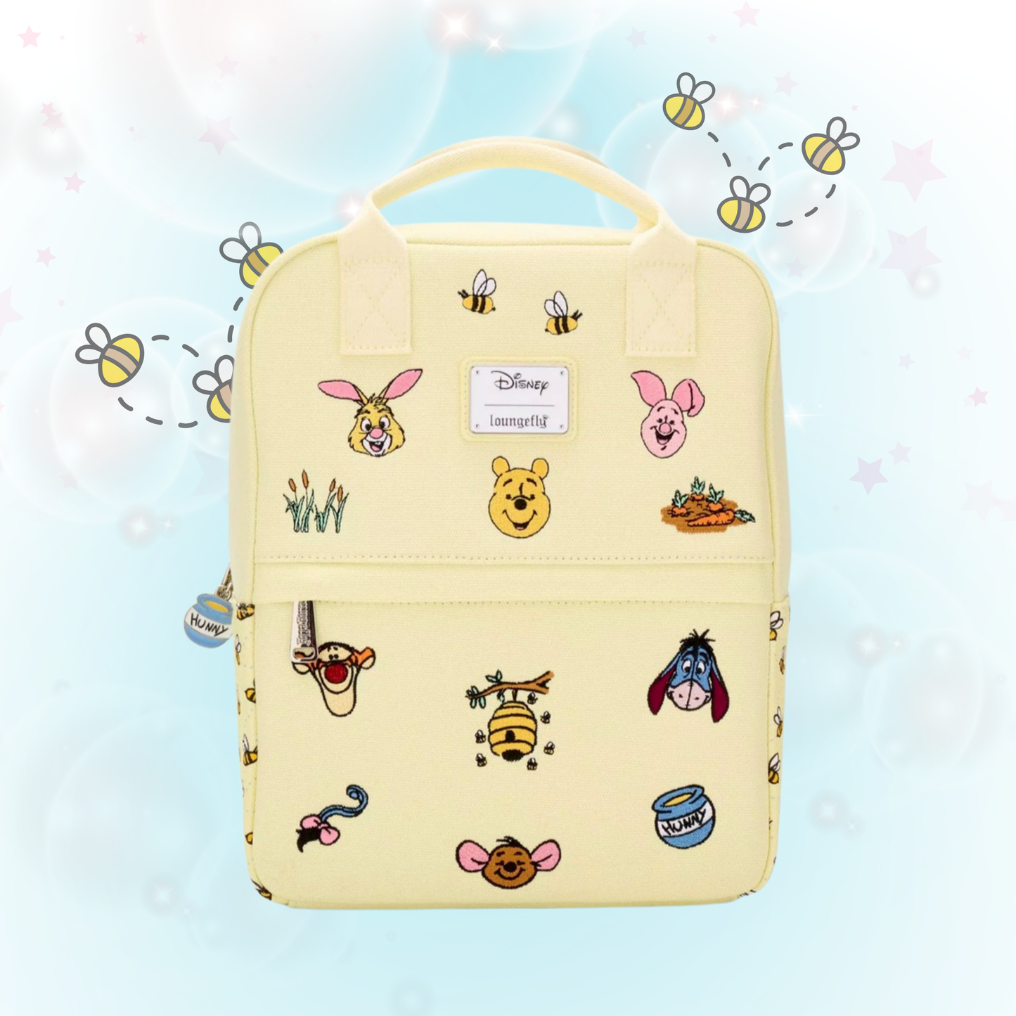 Winnie the Pooh Embroidered Characters Canvas Mini Backpack