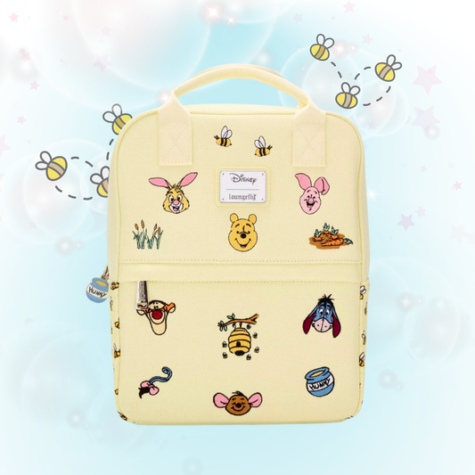 Winnie the Pooh Embroidered Characters Canvas Mini Backpack