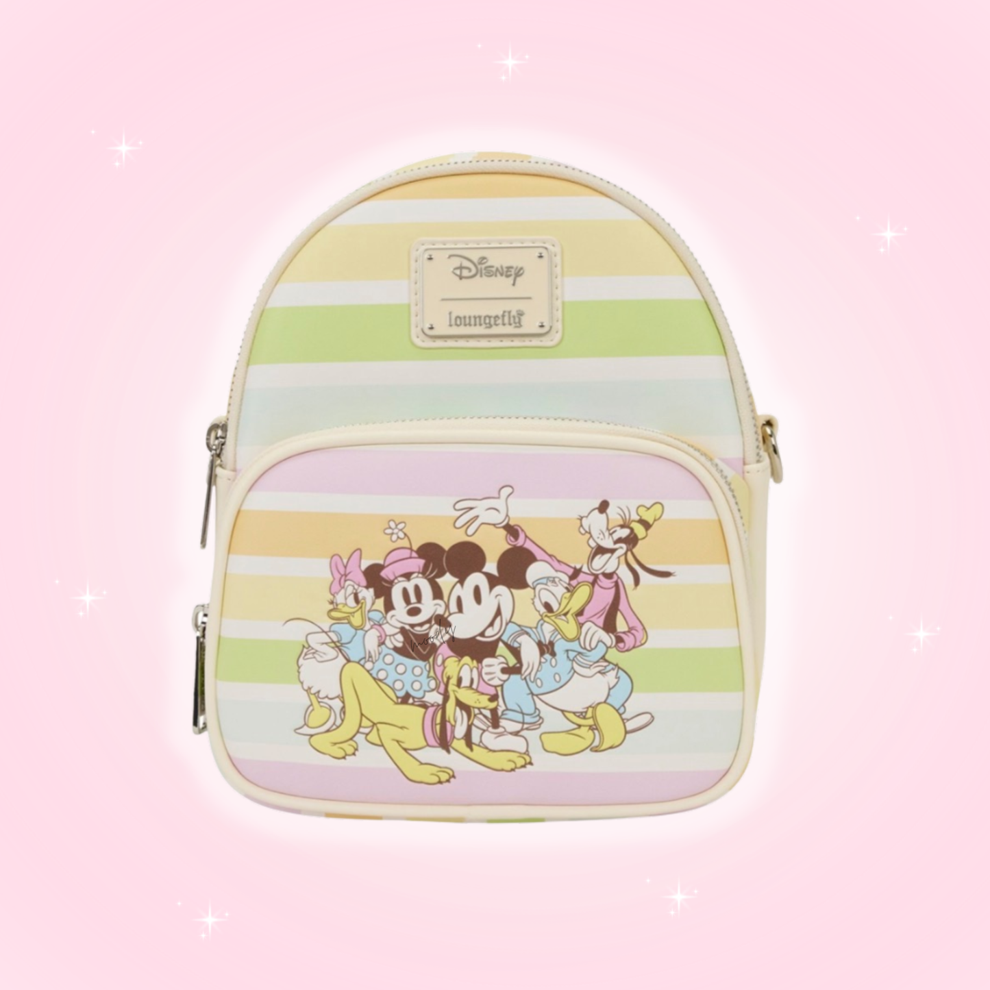 Mickey and Friends Rainbow Stripes Convertible Mini-Backpack