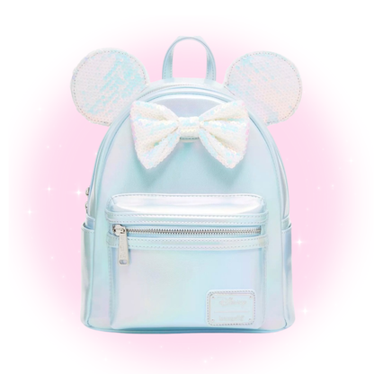 Loungefly Disney Minnie Mouse Iridescent Sequin Ears Mini Backpack