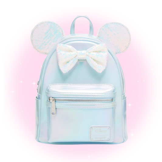 Loungefly Disney Minnie Mouse Iridescent Sequin Ears Mini Backpack