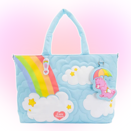 Care Bears and Clouds Quilted Nylon Tote Bag