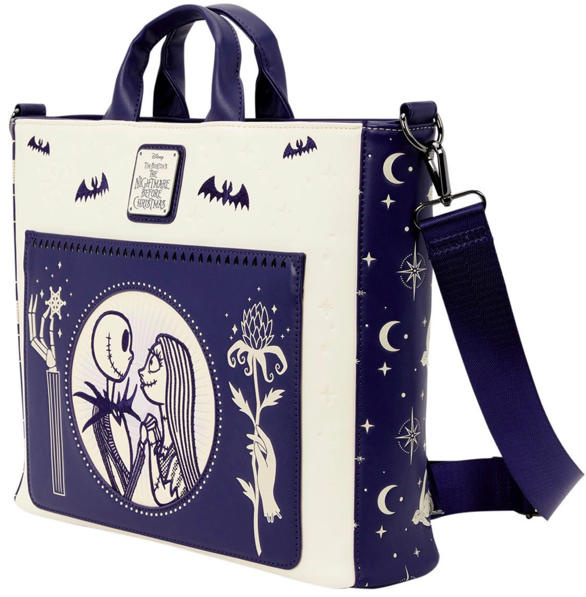 The Nightmare Before Christmas Jack Skellington and Sally Night Sky Convertible Backpack & Tote Bag