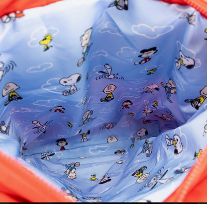 Peanuts Snoopy House Nylon Padded Tote Bag with Bag Charm