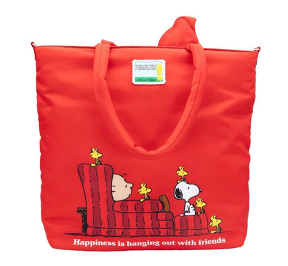 Peanuts Snoopy House Nylon Padded Tote Bag with Bag Charm