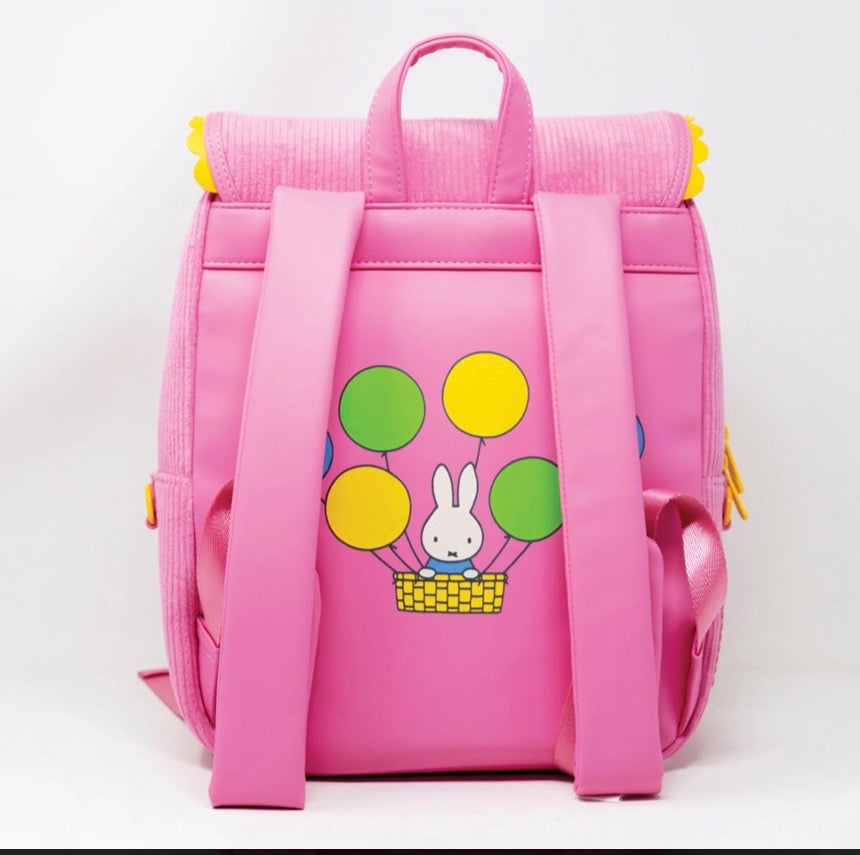 Miffy Corduroy and Faux Leather Pin Trading Backpack