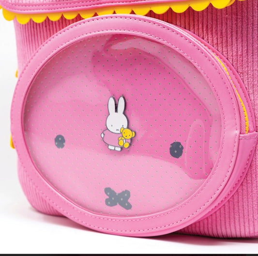 Miffy Corduroy and Faux Leather Pin Trading Backpack