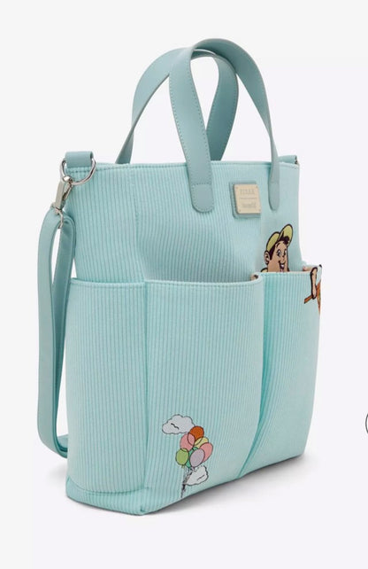 Loungefly Disney Pixar Up Russell Peeking Pocket Corduroy Tote