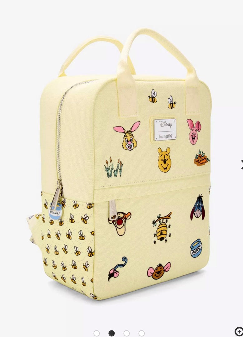 Winnie the Pooh Embroidered Characters Canvas Mini Backpack