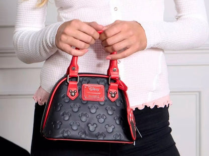 Loungefly Disney Mickey & Minnie Debossed Silhouettes Mini Crossbody Bag
