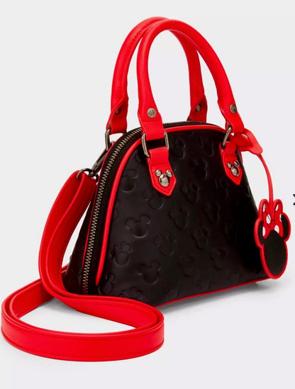 Loungefly Disney Mickey & Minnie Debossed Silhouettes Mini Crossbody Bag