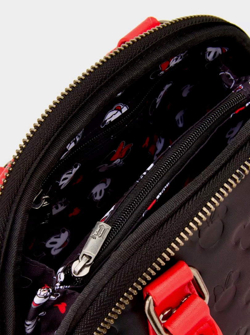 Loungefly Disney Mickey & Minnie Debossed Silhouettes Mini Crossbody Bag
