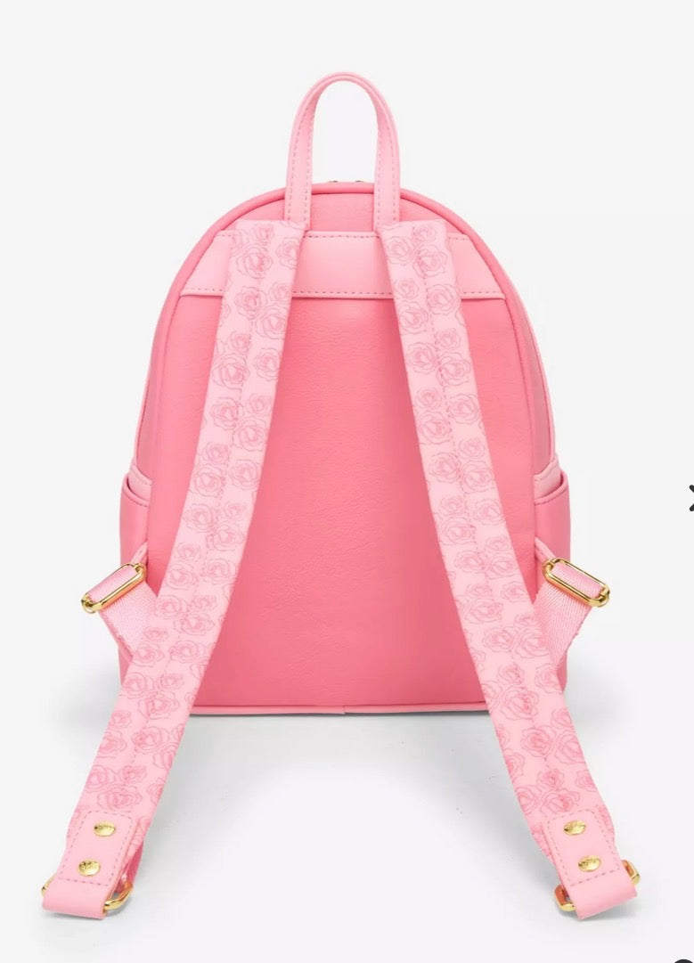 Loungefly Disney Beauty and the Beast Pink Roses Mini Backpack