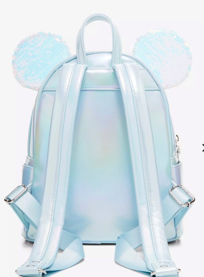 Loungefly Disney Minnie Mouse Iridescent Sequin Ears Mini Backpack
