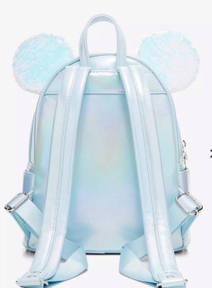 Loungefly Disney Minnie Mouse Iridescent Sequin Ears Mini Backpack