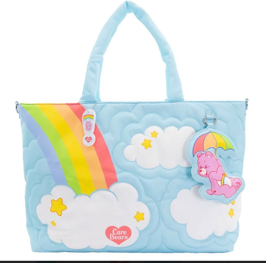Care Bears and Clouds Quilted Nylon Tote Bag