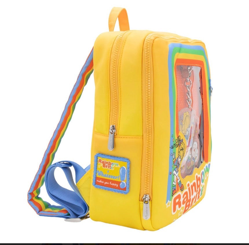 Rainbow Brite Vintage Box Pin Trading Backpack with Acrylic Charm