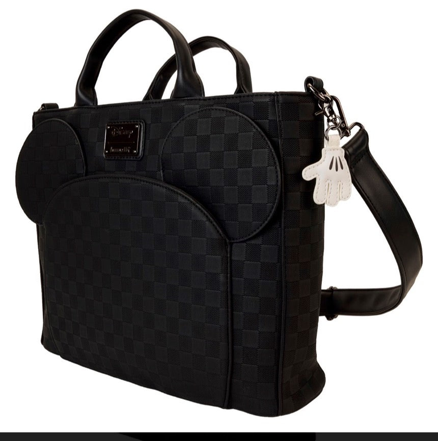 Disney Mickey Ear Checkerboard Convertible Tote Bag