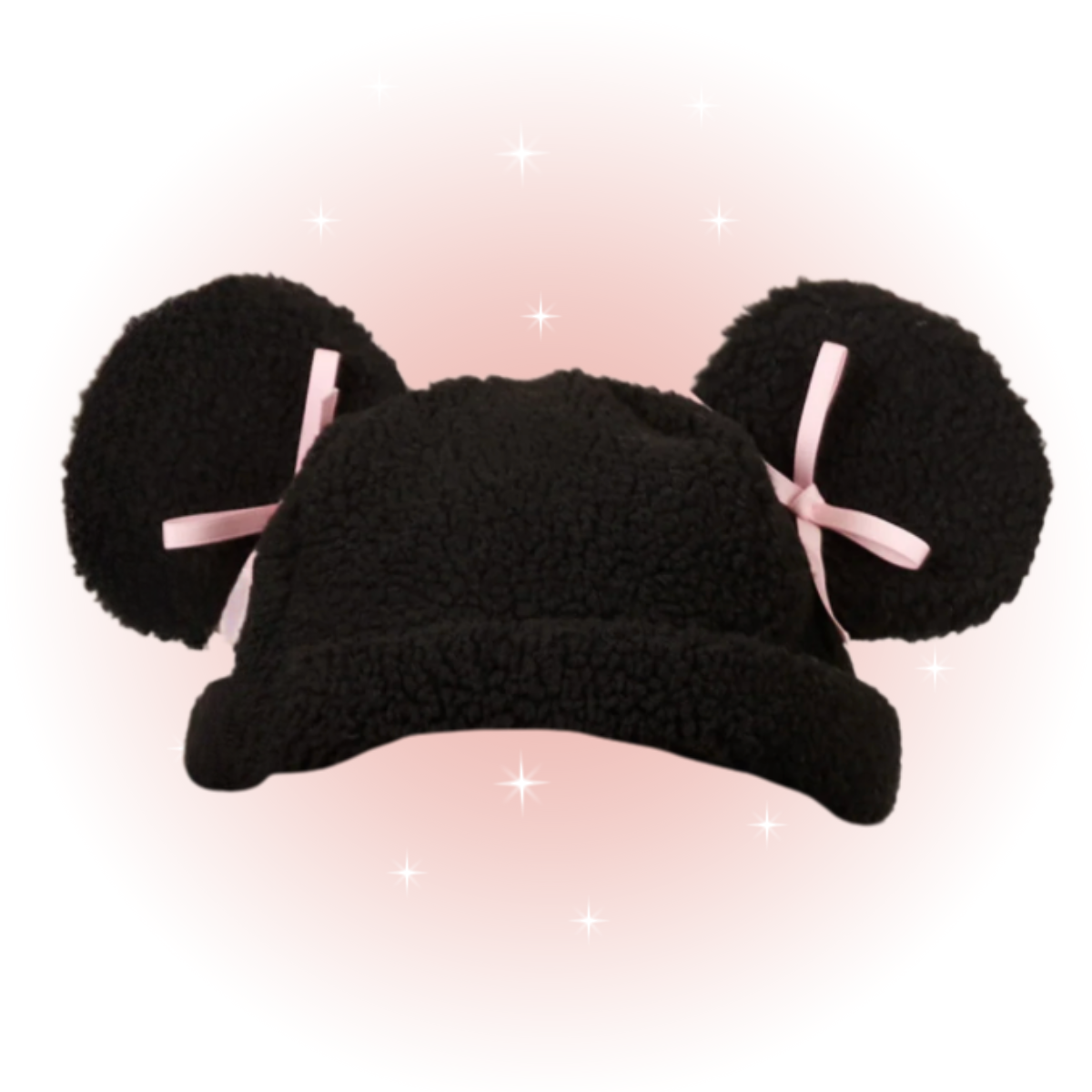 Minnie Sherpa Beanie Pink Bow