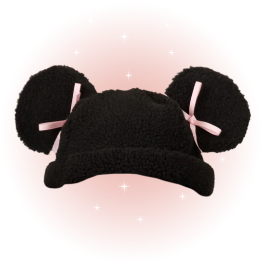 Minnie Sherpa Beanie Pink Bow